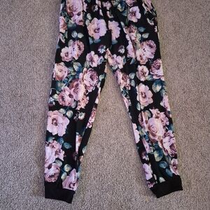 See You Monday Black Floral Kids Sweatpants